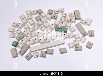 Lose klassische Bürocomputer-Tastaturtasten Stockfoto