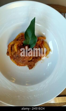 Spaghetti Bolognese. Stockfoto