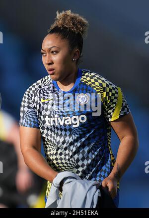 Manchester, Großbritannien. Oktober 2021. Lauren James von Chelsea Women Vorspiel während des Halbfinalmatches des Women's FA Cup zwischen Manchester City Women und Chelsea Women am 31. Oktober 2021 im Academy Stadium, Manchester, Großbritannien. Foto von Andy Rowland. Quelle: Prime Media Images/Alamy Live News Stockfoto