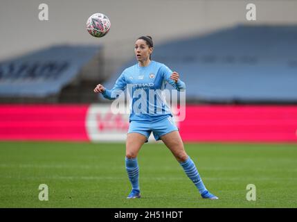 Manchester, Großbritannien. Oktober 2021. Vicky Losada von man City Women beim Halbfinale des Women's FA Cup zwischen Manchester City Women und Chelsea Women am 31. Oktober 2021 im Academy Stadium, Manchester, Großbritannien. Foto von Andy Rowland. Quelle: Prime Media Images/Alamy Live News Stockfoto