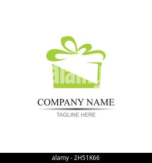 Geschenk Logo Simbol Desain Vorlage Vektor Stock Vektor
