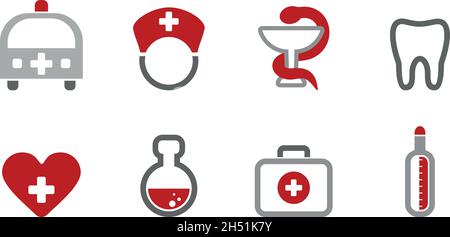 Web Icons - Medizinisches Vektorset eps 10 Stock Vektor