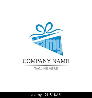Geschenk Logo Simbol Desain Vorlage Vektor Stock Vektor