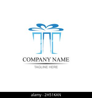 Geschenk Logo Simbol Desain Vorlage Vektor Stock Vektor