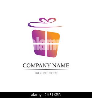 Geschenk Logo Simbol Desain Vorlage Vektor Stock Vektor