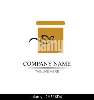 Geschenk Logo Simbol Desain Vorlage Vektor Stock Vektor