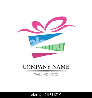 Geschenk Logo Simbol Desain Vorlage Vektor Stock Vektor