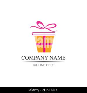 Geschenk Logo Simbol Desain Vorlage Vektor Stock Vektor