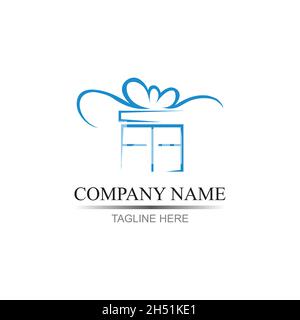 Geschenk Logo Simbol Desain Vorlage Vektor Stock Vektor