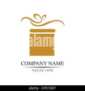Geschenk Logo Simbol Desain Vorlage Vektor Stock Vektor
