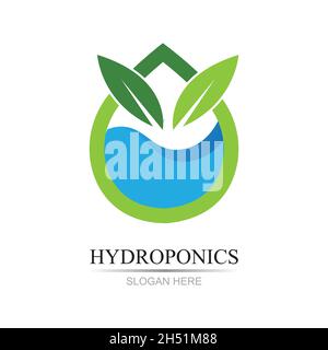 Hydroponics Logo Vektor Illustration Design-Vorlage Stock Vektor