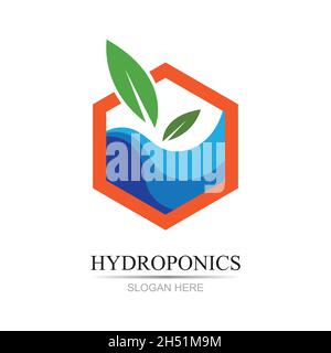 Hydroponics Logo Vektor Illustration Design-Vorlage Stock Vektor