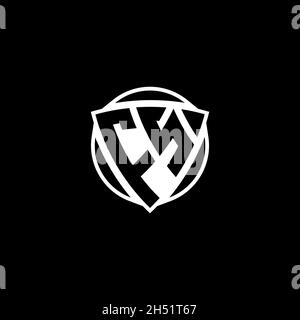 FS Monogram Logo Brief mit Dreieck Schild Form Design isoliert auf weißem Hintergrund. Radioaktives Logo, Dreieck radioaktiv und Schildform Stock Vektor