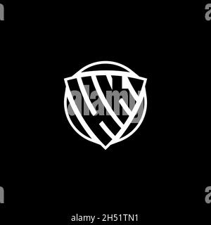 HK Monogram Logo Brief mit Dreieck Schild Form Stil Design isoliert auf weißem Hintergrund. Radioaktives Logo, Dreieck radioaktiv und Schildform Stock Vektor