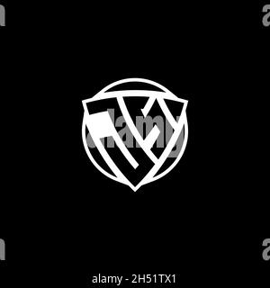 JS Monogram Logo Brief mit Dreieck Schild Form Stil Design isoliert auf weißem Hintergrund. Radioaktives Logo, Dreieck radioaktiv und Schildform Stock Vektor