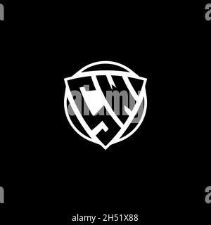 SW Monogram Logo Buchstabe mit Dreieck Schild Form Design isoliert auf weißem Hintergrund. Radioaktives Logo, Dreieck radioaktiv und Schildform Stock Vektor
