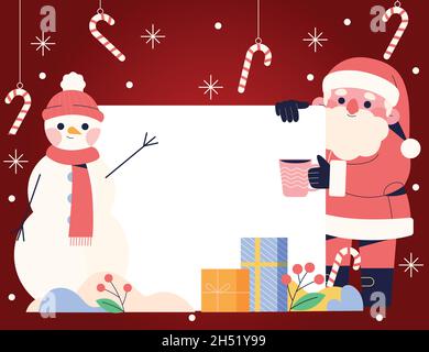 weihnachten Zeichen halten leere Banner Vektor-Design-Illustration Stock Vektor
