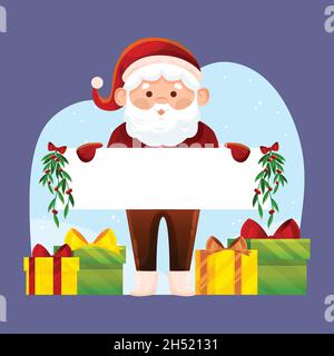 weihnachten Zeichen halten leere Banner Vektor-Design-Illustration Stock Vektor