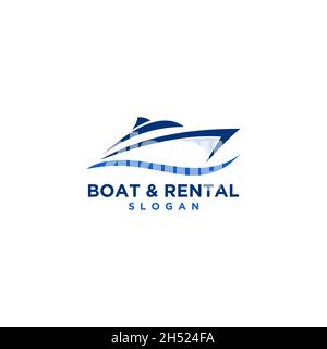 Boot Logo Design Vorlage Vektor Grafik Branding. Stock Vektor