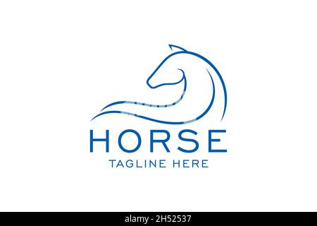 Pferd Elegant Logo Symbol Vektor, Einfachheit Linie Art. Stock Vektor