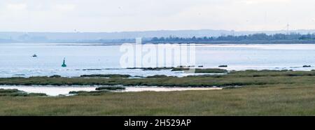 USK Mouth und der Bristol Channel, South Wales. VEREINIGTES KÖNIGREICH Stockfoto