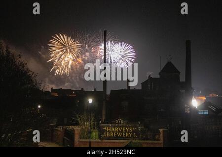 Gelübde über Harvey's Brewery Lewes Bonfire Feiern 2021 Stockfoto