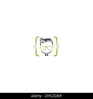 Logo mit dem Konzept der Codierung Geek, die Ära der Codierung mit einem coolen Stil. Gut für die Codierung Gemeinschaft etc. Stock Vektor