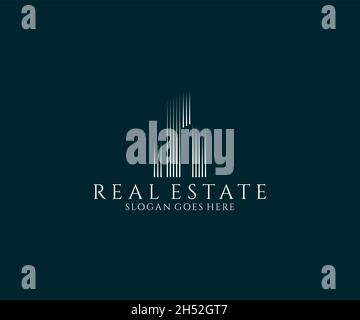 Immobilienlogo. Konstruktionsarchitektur Building Logo Design-Vorlage. Stock Vektor