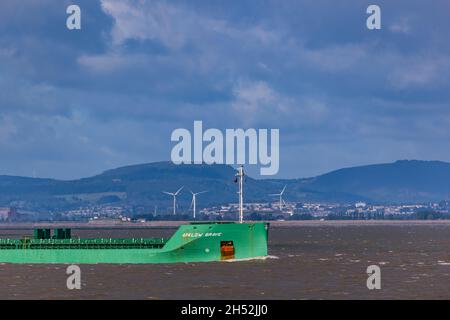 Arklow tapfer in Richtung Avonmouth Docks Stockfoto