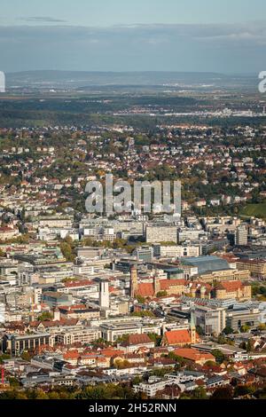 Luftaufnahme der schönen Stadt Stuttgart in Deutschland Stockfoto