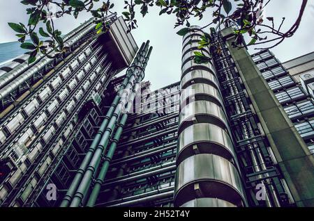 Loyds Building Lookup - London Financial District Stockfoto