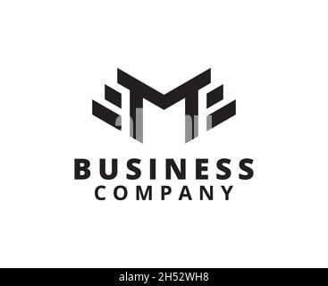 Anfangsbuchstabe M Flügel Logo Design Vektor-Vorlage Stock Vektor