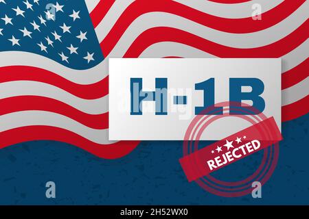 H-1b Visa USA Banner, Non-Immigration Specialist Visa für ausländische Arbeitnehmer in der Spezialität. Stock Vektor