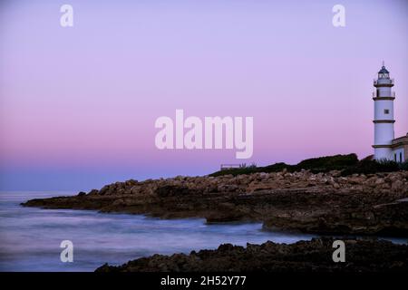 Leuchtturm Süd-Mallorca Cap de Ses Salines Stockfoto