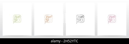 Zweig mit Blättern auf dem Buchstaben Logo Design S Stock Vektor