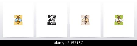 Bee auf Brief Logo Design Z Stock Vektor