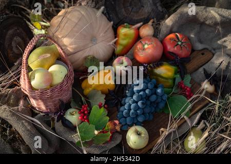 Stillleben einer reichen Herbsternte Stockfoto