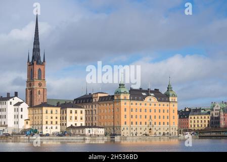 STOCKHOLM, SCHWEDEN - 09. MÄRZ 2019: März auf Riddarholmen Island (Knights' Island) Stockfoto