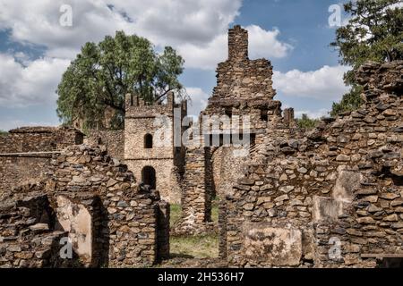 Gondar, Schloss, Äthiopien, Ahmara-Region, Afrika Stockfoto