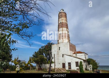 Leuchtturm in der Stadt Shabla und Badeort in der Provinz Dobritsch, im Nordosten Bulgariens Stockfoto