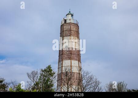 Leuchtturm in der Stadt Shabla und Badeort in der Provinz Dobritsch, im Nordosten Bulgariens Stockfoto