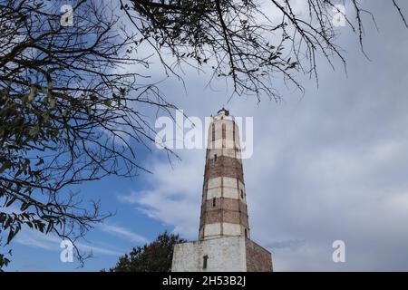 Leuchtturm in der Stadt Shabla und Badeort in der Provinz Dobritsch, im Nordosten Bulgariens Stockfoto