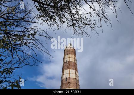 Leuchtturm in der Stadt Shabla und Badeort in der Provinz Dobritsch, im Nordosten Bulgariens Stockfoto