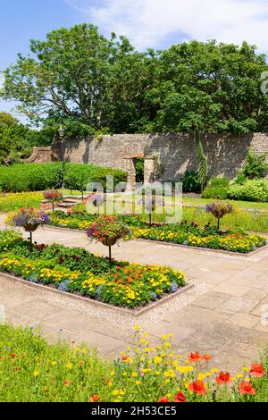 Sidmouth Devon Flower Beets in Sidmouth, The Connaught Gardens in Sidmouth Devon England GB Stockfoto