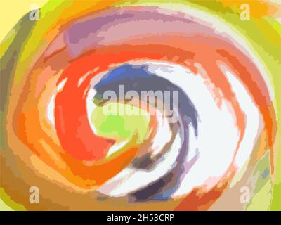 Aquarell Spiralhintergrund für Textilien oder Drucke. Regenbogen gewirbelt Aquarell platzt für Hintergründe und Texturen, Plakate, Karten, Stoff Produkte Stockfoto