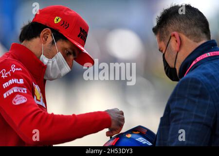 Mexiko-Stadt, Mexiko. November 2021. Carlos Sainz Jr (ESP) Ferrari. Großer Preis von Mexiko, Samstag, 6. November 2021. Mexiko-Stadt, Mexiko. Quelle: James Moy/Alamy Live News Stockfoto