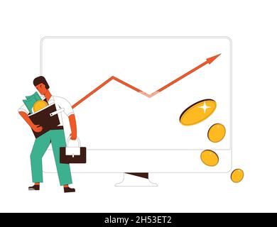 Inflation. Verringerte Kaufkraft. Vektorgrafik. Stock Vektor