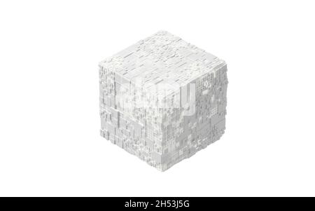 Würfel und Materialien, Schaltungsstruktur, 3d-Rendering. Digitale Zeichnung des Computers. Stockfoto