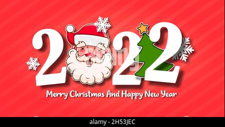 Ich wünsche Ihnen Frohe Weihnachten und einen guten Rutsch ins neue Jahr mit Typografie. 2022 Stock Vektor