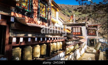 Buddhistisches Kloster in Namche, Everest-Region, Nepal Stockfoto